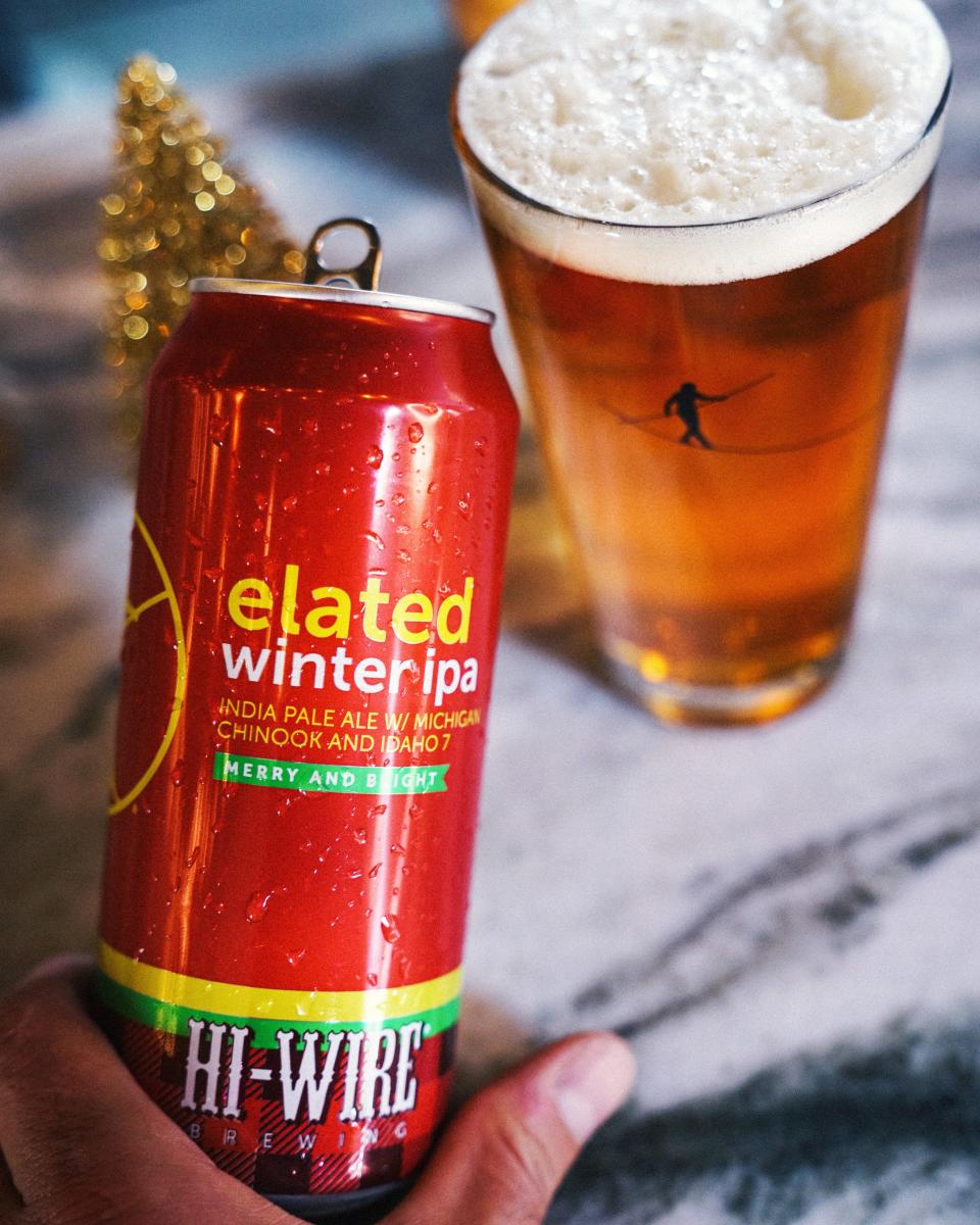 The Elated Winter IPA (6.2% ABV) by Hi-Wire Brewing provides a balanced and hoppy ale perfect for snuggling up in front of the fire or getting outside on a brisk day.