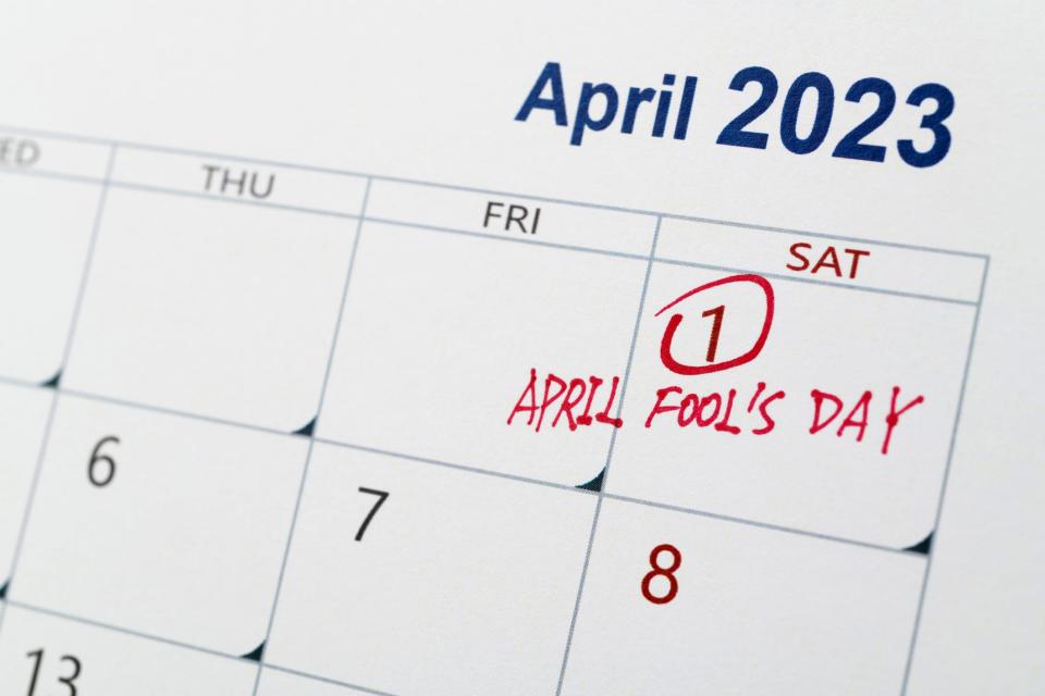April Fools' Day is observed each year on April 1, this year falling on a Saturday.