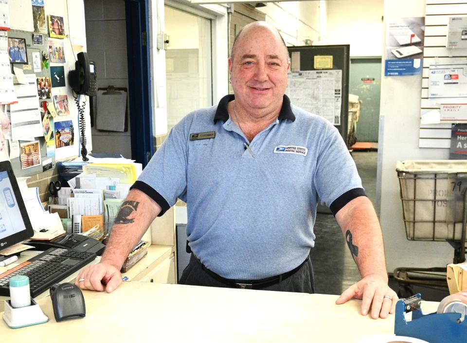 Coldwater postal clerk Tom Lothamer on his last day Feb. 26. He will miss his volunteer job answering Santa's letters for the last 23 years.