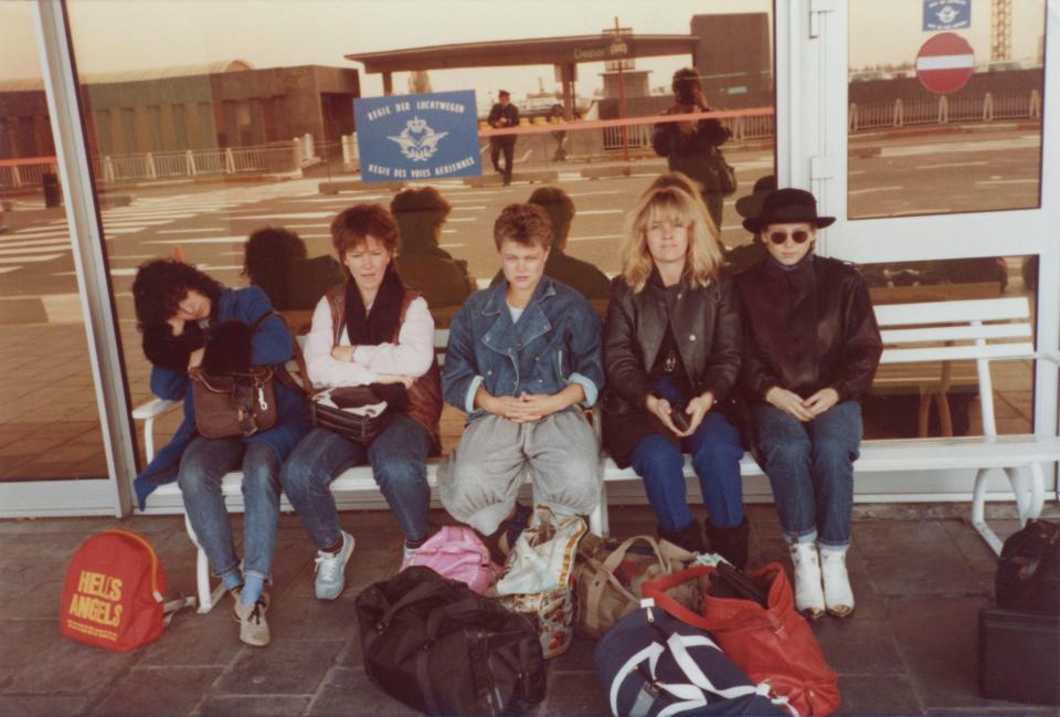 The Go-Go's at the airport in Brussels.