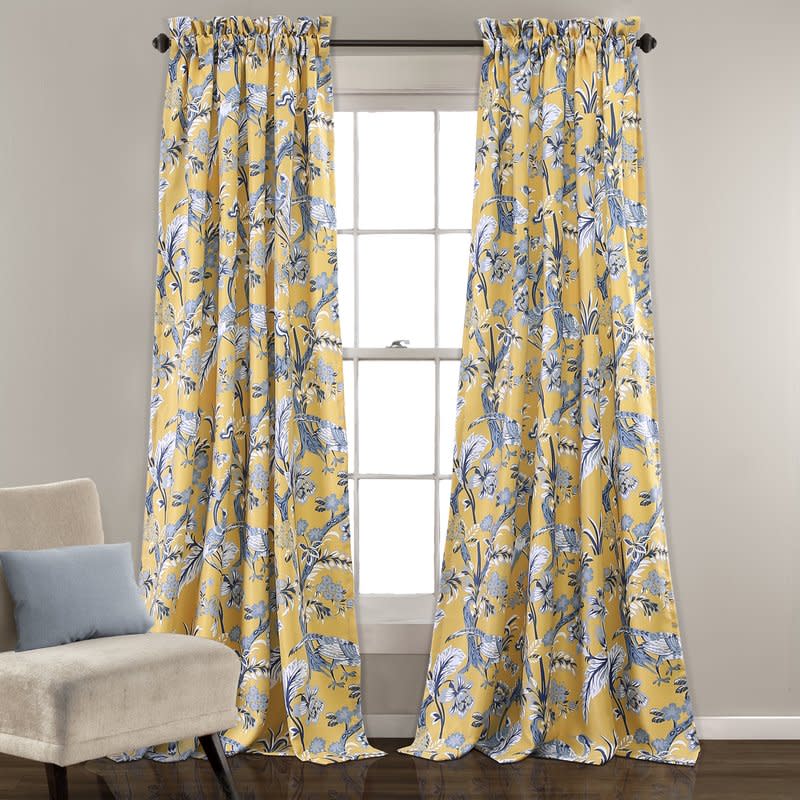 5) Floral Curtain Panels