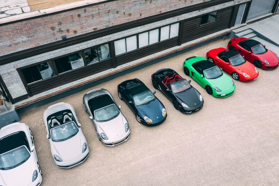 porsche boxsters at the petersen