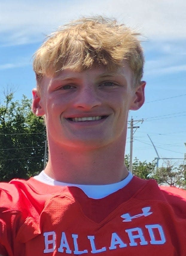 Chance Lande intercepted three passes and had 323 yards and two touchdowns receiving for Ballard in 2022. He is a big weapon at receiver and defensive back for the Bomber football team in 2023.