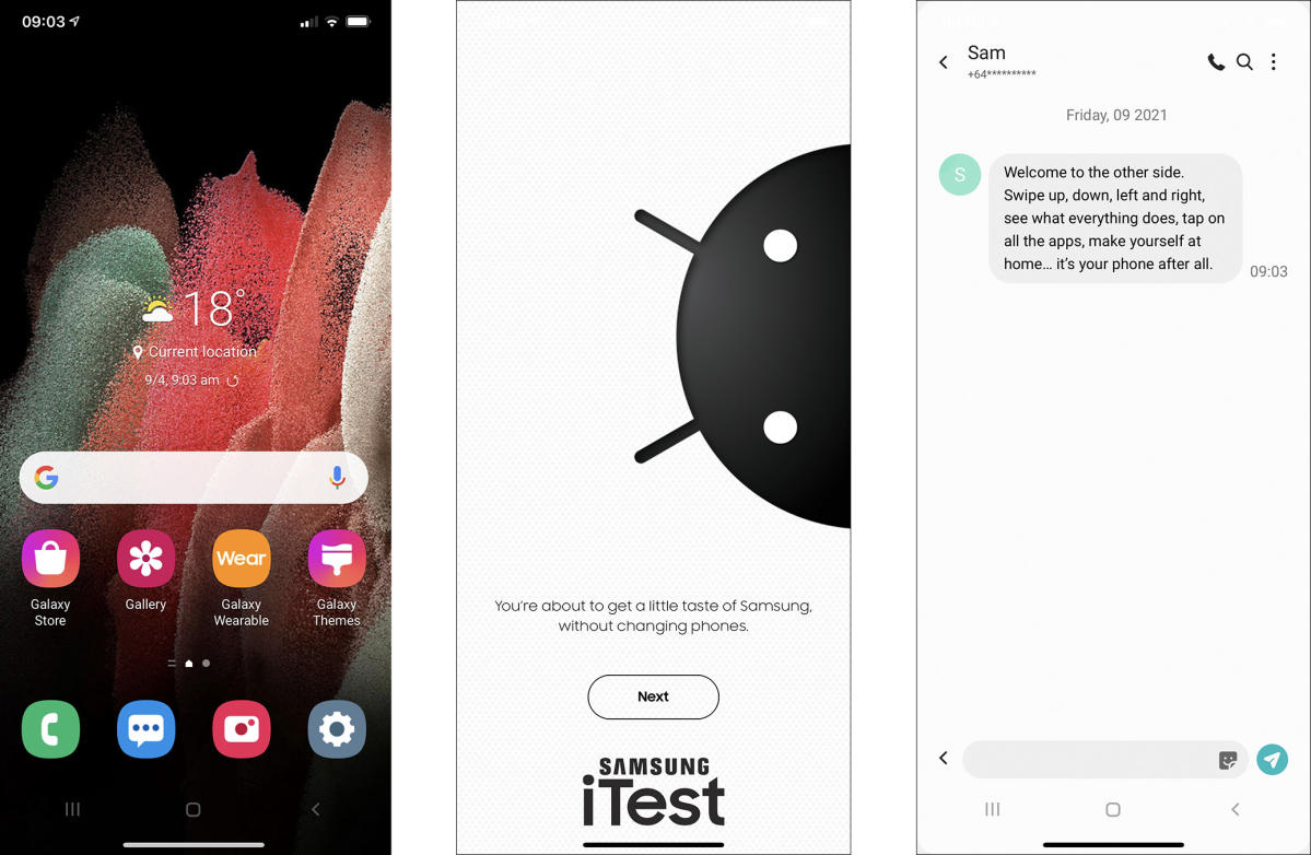 Samsung's iTest offers a look at Galaxy Android on iPhone