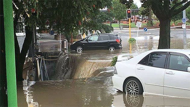 Sinkhole opens up in New Lynn. Photo: David Cunliffe