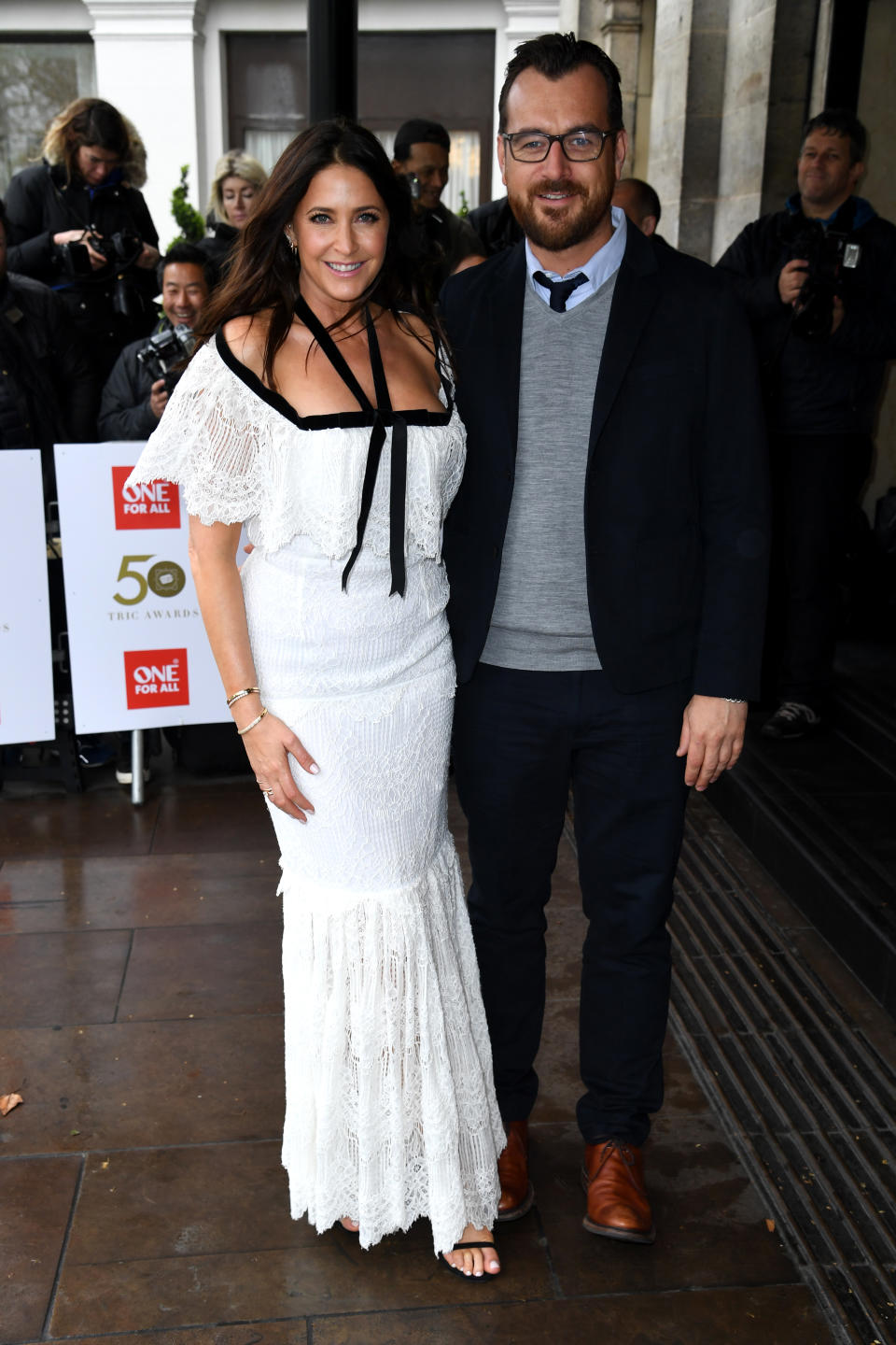 Lisa Snowdon and George Smart attending the TRIC Awards 50th Birthday held at The Grosvenor House Hotel, London. Picture Credit Should Read: Doug Peters/EMPICS