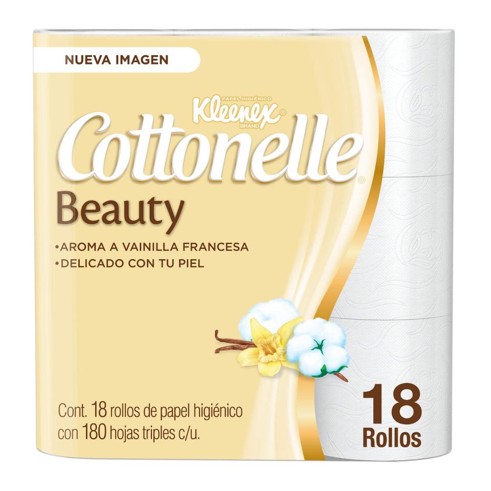 Kleenex Cottonelle Beauty, Papel Higiénico, 18 Rollos con 180 Hojas Triples