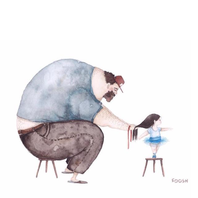 14 tiernas ilustraciones sobre la relación de un padre y su niña