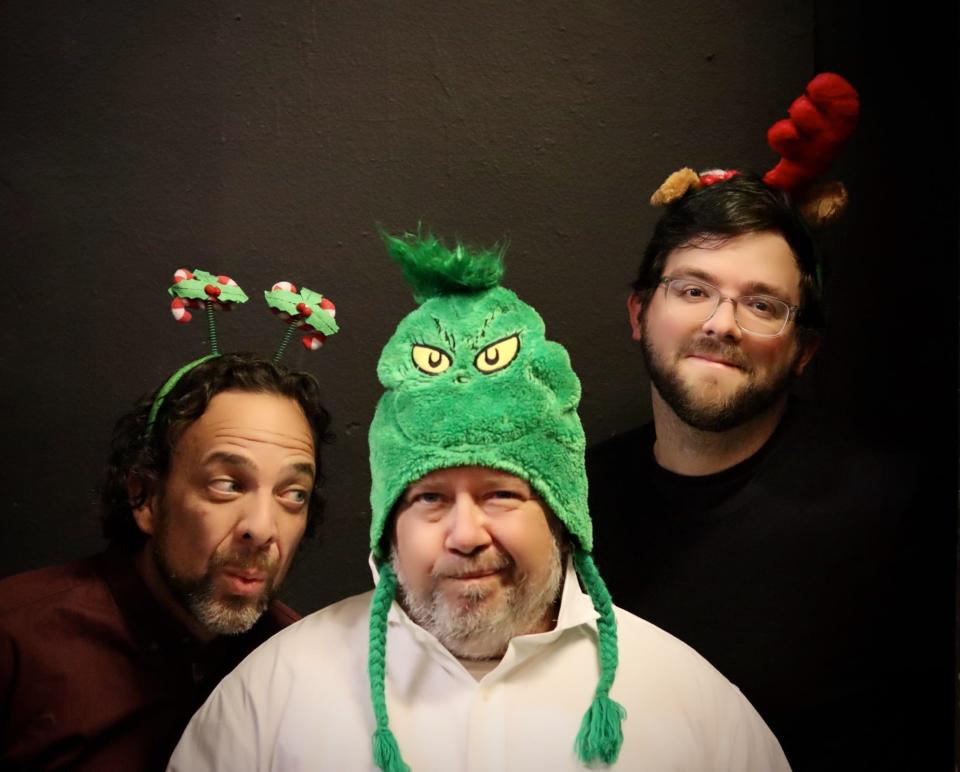 From left, Randy Davis, Steve Vernon and Josh Bailey in Big Dawg's 2021 production of "Every Christmas Story Ever Told."