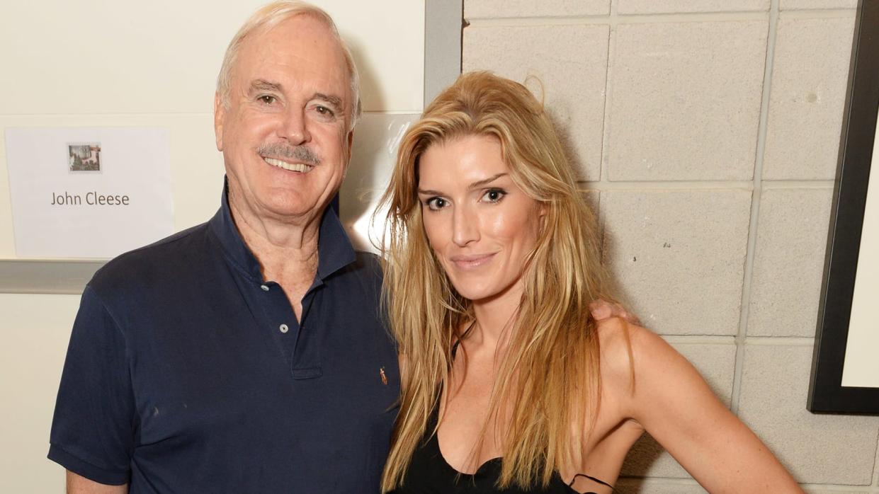 John Cleese and Camilla Cleese attend the closing night after party for 'Monty Python Live (Mostly)' at The O2 Arena on July 20, 2014 in London, England.  (Photo by Dave J Hogan/Getty Images)