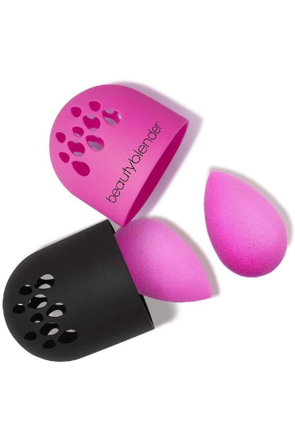 <p><strong>beautyblender</strong></p><p>amazon.com</p><p><strong>$10.20</strong></p><p><a href="https://www.amazon.com/dp/B07HGH4LS1?tag=syn-yahoo-20&ascsubtag=%5Bartid%7C10055.g.38414112%5Bsrc%7Cyahoo-us" rel="nofollow noopener" target="_blank" data-ylk="slk:Shop Now" class="link rapid-noclick-resp">Shop Now</a></p><p>If you typically toss your dirty, damp beauty blender in your messy makeup bag when you're finished with it, you're just asking for breakouts. Store your clean makeup sponge in this breathable rubber case that allows your sponge to dry while keeping it protected.</p>