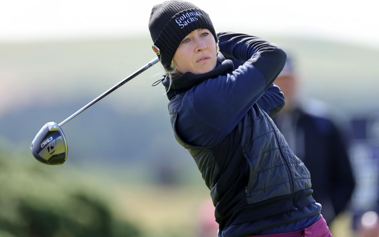 Nelly Korda tees off during the second round of the Women's Open at St Andrews