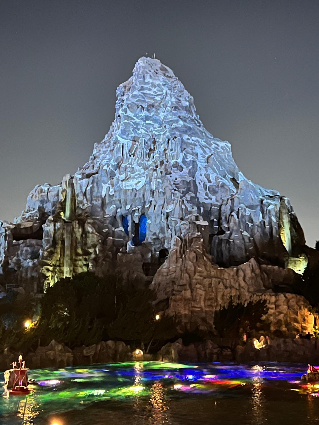 The Matterhorn rises above Finding Nemo Submarine Voyage at Disneyland Park.
