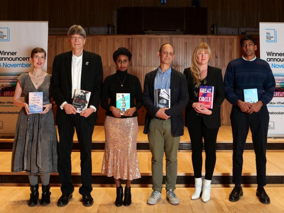 The authors shortlisted for the 2021 Booker Prize were Patricia Lockwood, Richard Powers, Nadifa Mohamed, Damon Galgut, Maggie Shipstead, and Anuk Arudpragasam (David Sandison for The Booker Prize)