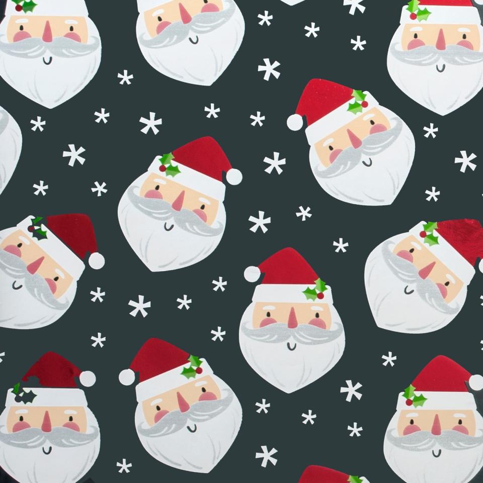 Wondershop Santa Face on Slate Premium Gift Wrap. (Photo: Target)