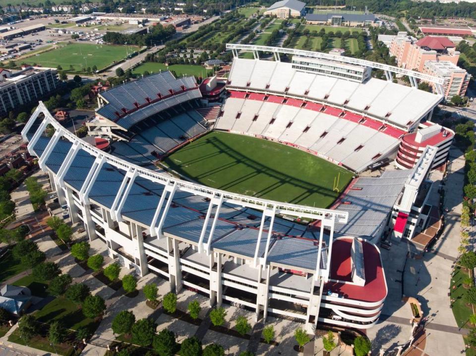 Williams-Brice Stadium saw capacity raised in 1996 to 80,250, then decreased in 2020 to 77,559 after club space additions and renovations.