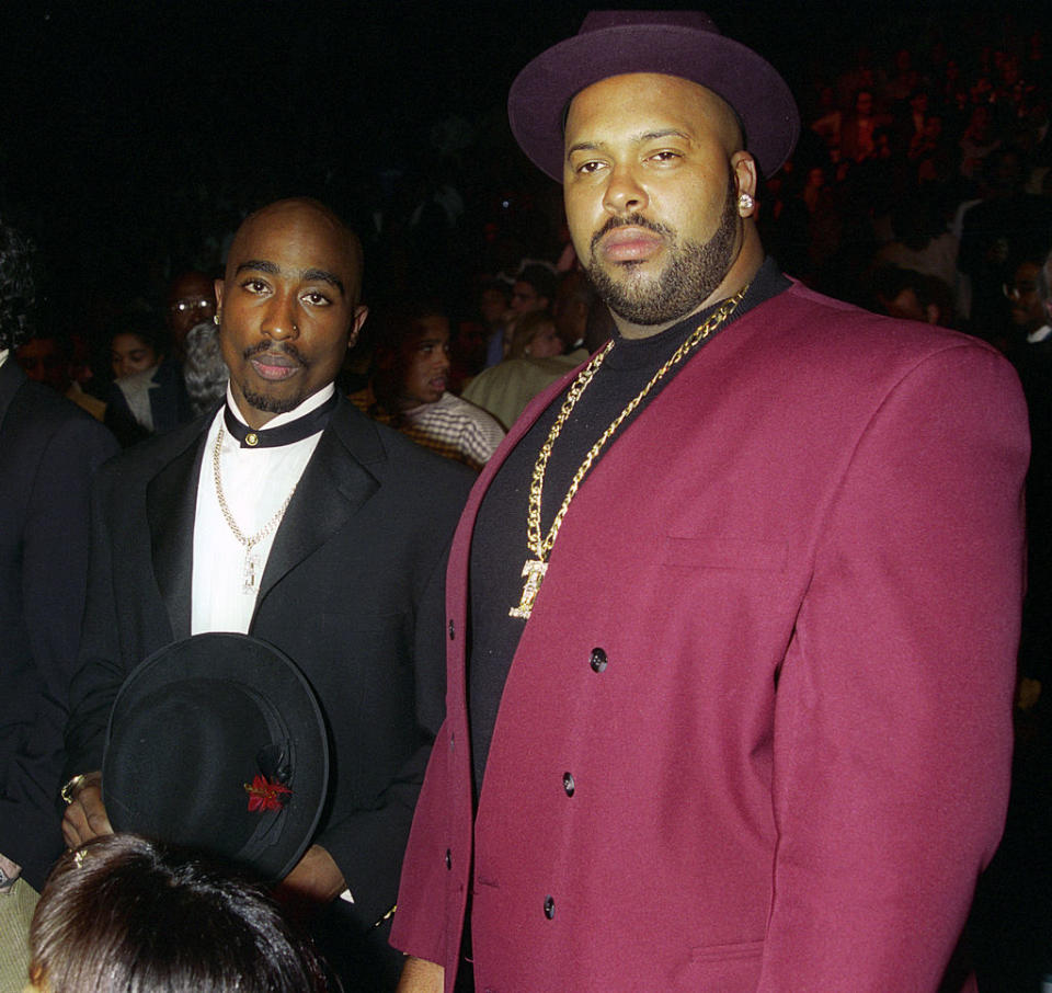 Shakur and Marion Suge Knight, now serving 28 years for manslaughter. (Credit: Jeff Kravitz/FilmMagic via Getty Images)