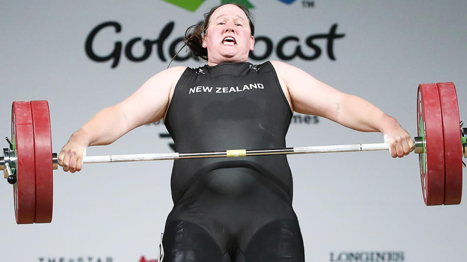 Laurel Hubbard, pictured here in action at the 2018 Commonwealth Games.