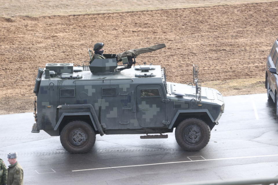 Russian and Belarusian armed forces take part in Allied Determination-2022 military drill in Gomel, Belarus.