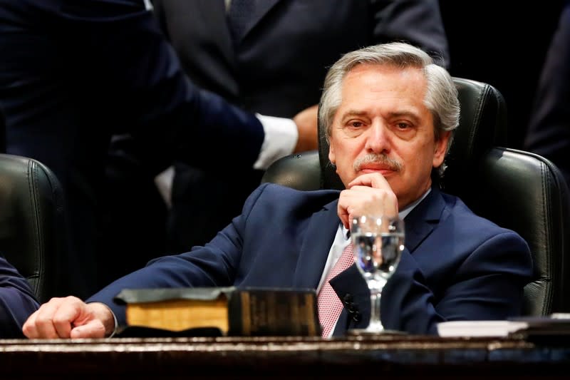 Argentina's President-elect Alberto Fernandez attends the oath of office of Tucuman Governor Juan Manzur, in San Miguel de Tucuman