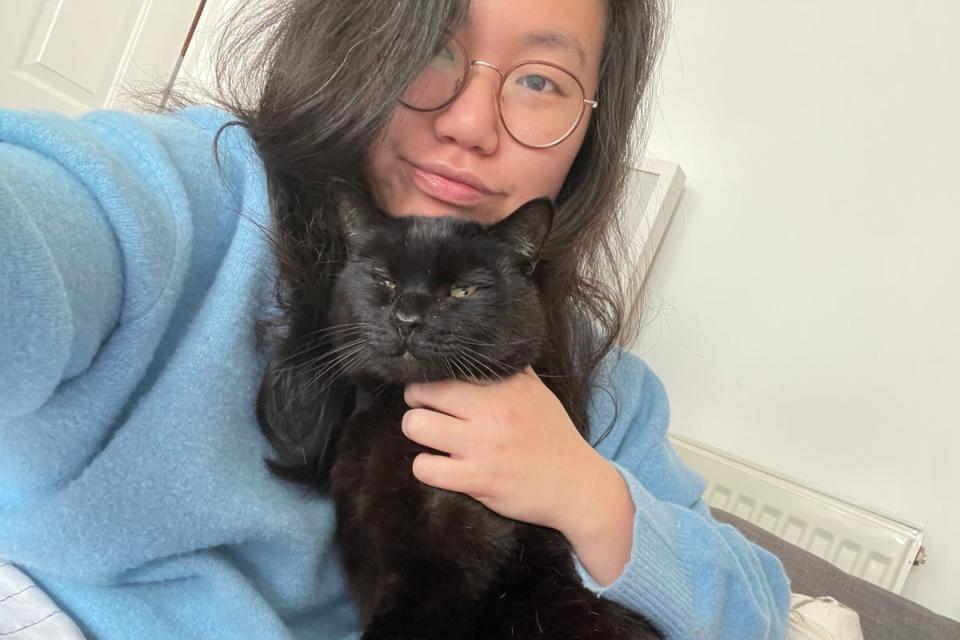 Kate with her adorable cat Bertie (Kate Ng)
