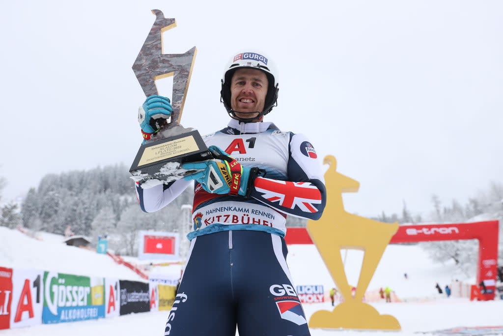 Dave Ryding celebrates his triumph (Getty Images)