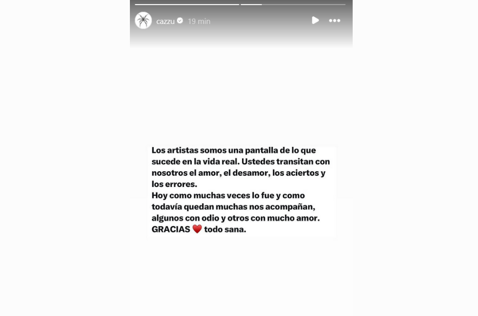 Comunicado Cazzu Instagram / Cortesía 