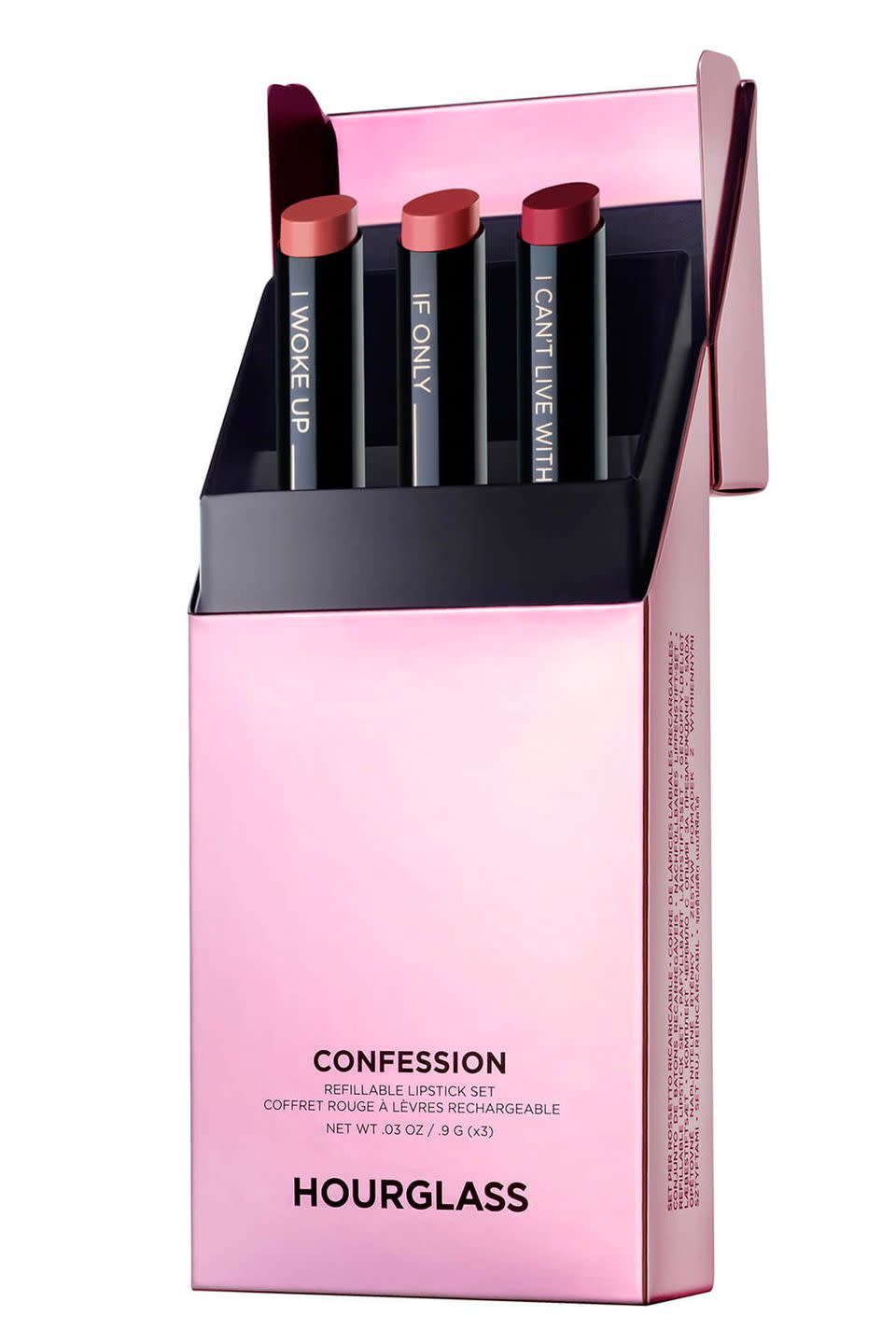 <p>The Hourglass lipsticks are some of the most beautiful formulas around and in this set you get three of the best-selling shades. </p><p><a rel="nofollow noopener" href="https://www.feelunique.com/p/Hourglass-Confession-Lipstick-3-Piece-Set" target="_blank" data-ylk="slk:buy now;elm:context_link;itc:0;sec:content-canvas" class="link ">buy now</a></p>