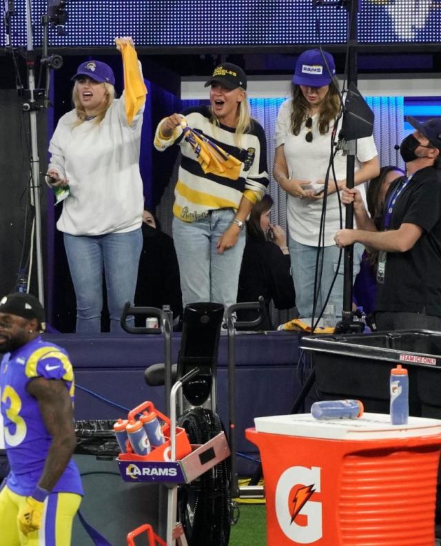 Rebel Wilson cheers on the Rams at NFL match in Los Angeles