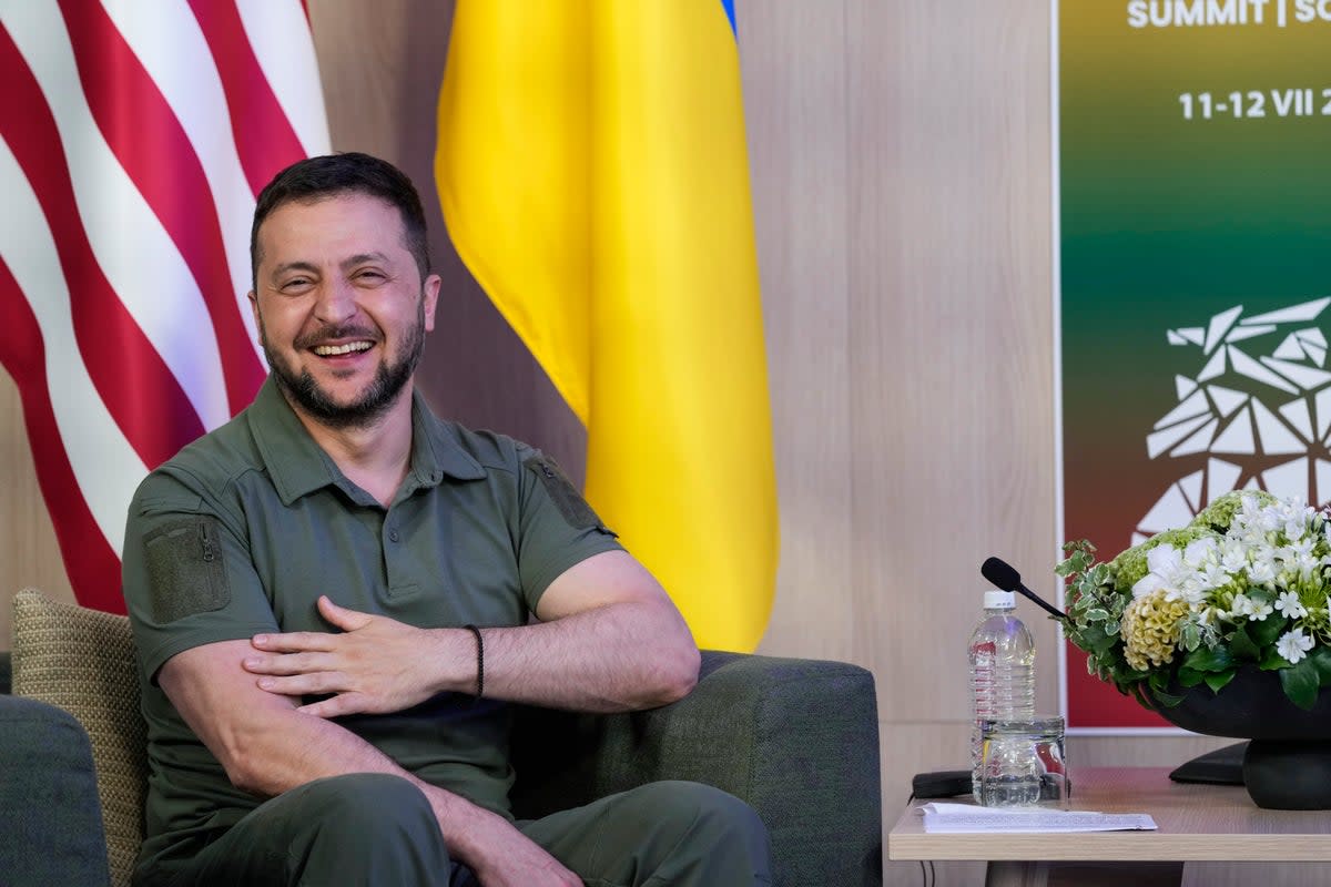 President Zelensky gave a mocking response to Ben Wallace earlier this month (AP)