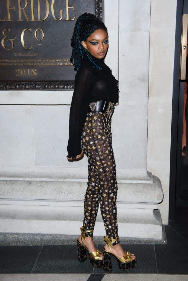 "My favorite color is blue." Selah Marley at a Pat McGrath campaign launch in London in April. Photo: Joe Maher/Getty Images