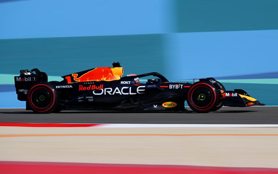 Max Verstappen of the Netherlands driving the (1) Oracle Red Bull Racing RB19 on track during practice ahead of the F1 Grand Prix of Bahrain at Bahrain International Circuit on March 03, 2023 in Bahrain, Bahrain - Clive Mason/Getty Images