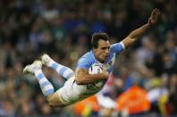 Rugby Union - Ireland v Argentina - IRB Rugby World Cup 2015 Quarter Final - Millennium Stadium, Cardiff, Wales - 18/10/15 Argentina's Juan Imhoff scores their fourth try Action Images via Reuters / Andrew Boyers Livepic