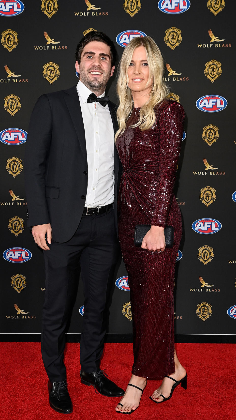 Andrew Gaff and Emma Van Woerden at the Brownlow Medal 2021