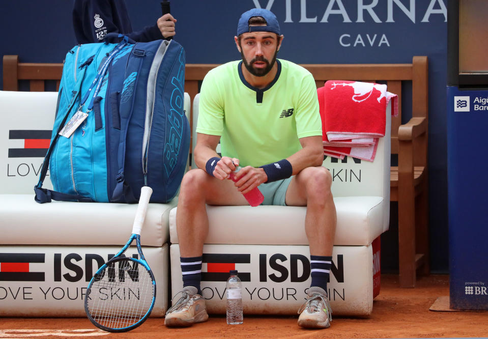 Jordan Thompson is playing against Casper Ruud in the round of 16 of the Barcelona Open Banc Sabadell, 71st Conde de Godo Trophy, at the Real Club de Tennis Barcelona 1899, in Barcelona, Spain, on April 18, 2024. (Photo by Joan Valls/Urbanandsport/NurPhoto via Getty Images)