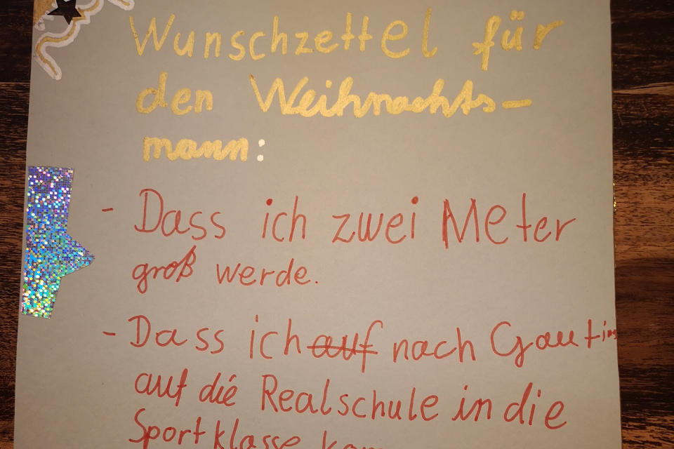 Was wünschen sich die Kinder wirklich? Die Wunschliste gibt einen Einblick in die kleinen Köpfchen. (Bild: Hannah Klaiber)