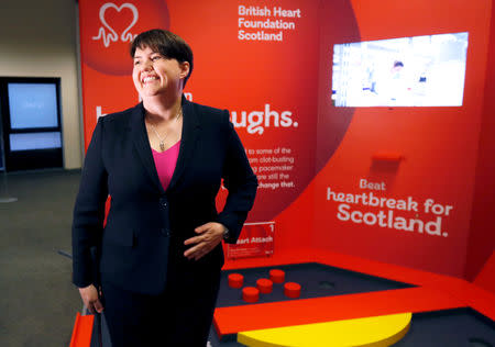 Ruth Davidson, leader of Scottish Conservatives, arrives at a party's conference in Aberdeen, Scotland, Britain, May 3, 2019. REUTERS/Russell Cheyne