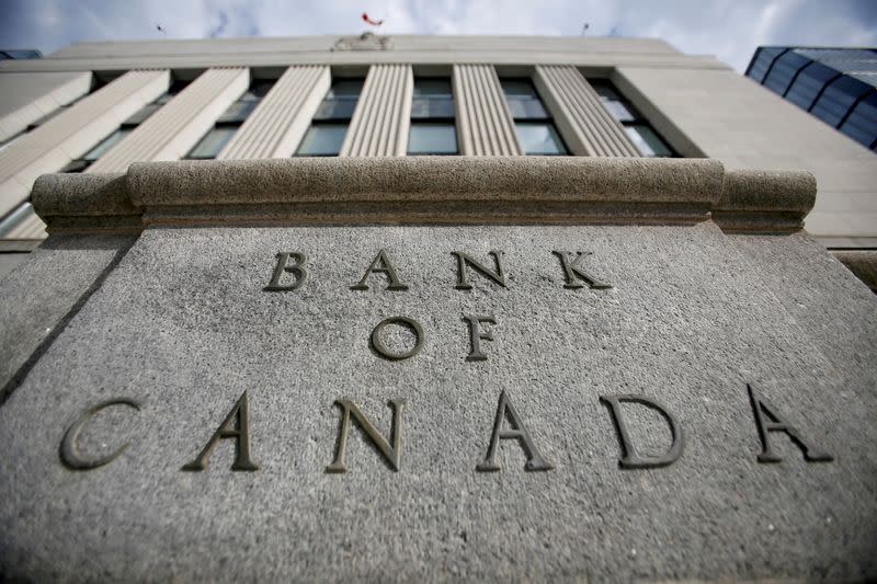 FILE PHOTO: A sign is pictured outside the Bank of Canada building in Ottawa