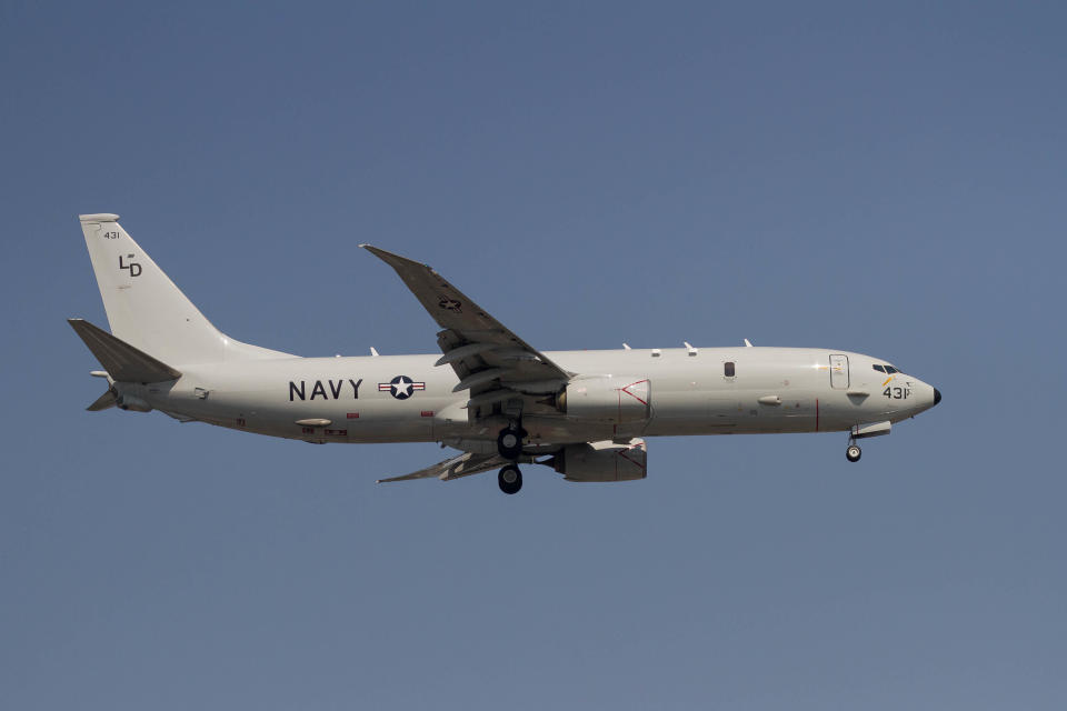 A Boeing P-8A Poseidon, multi-mission maritime aircraft with the U.S. Navy Patrol Squadron 10, nicknamed the 