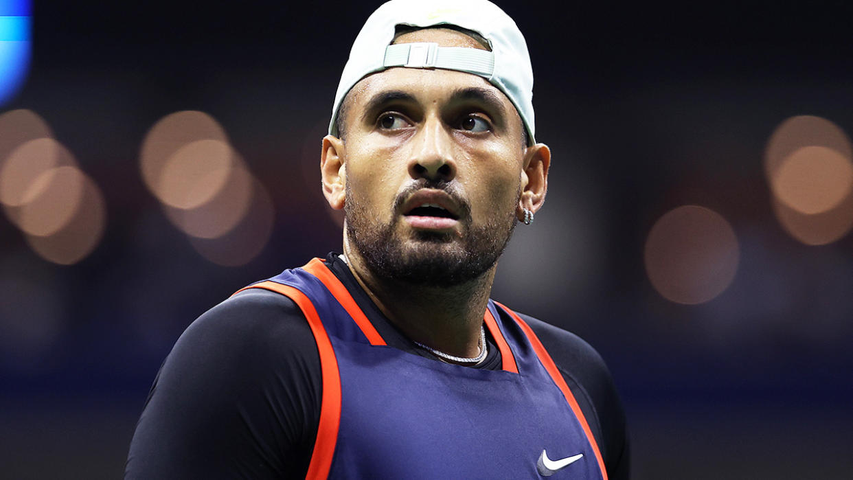 Nick Kyrgios looks on during the US Open.