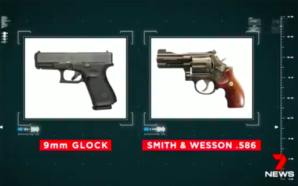 Edwards had several guns at his disposal. Source: 7 News