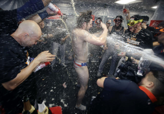 Josh Reddick goes Ric Flaii during Astros celebration