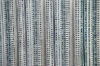 Tightly compacted apartment blocks tucked together in Hong Kong. Picture- Barcroft Media.