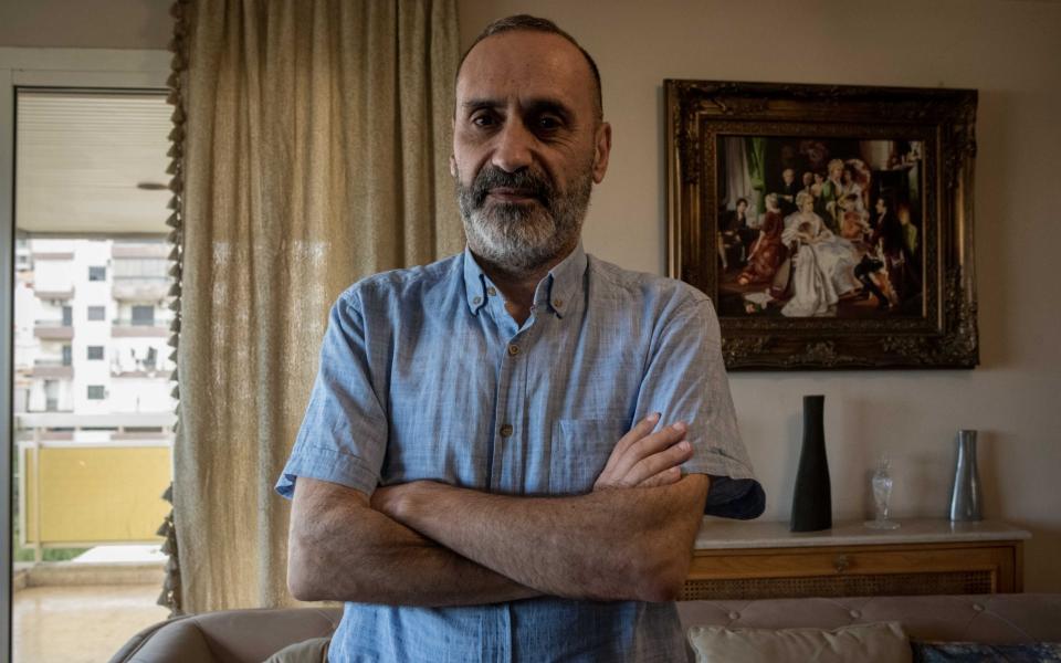 Abdo Saade, the head of the Lebanon syndicate of private generator owners, photographed at his home in Beirut on October 18, 2021. - By Campbell MacDiarmid for The Telegraph