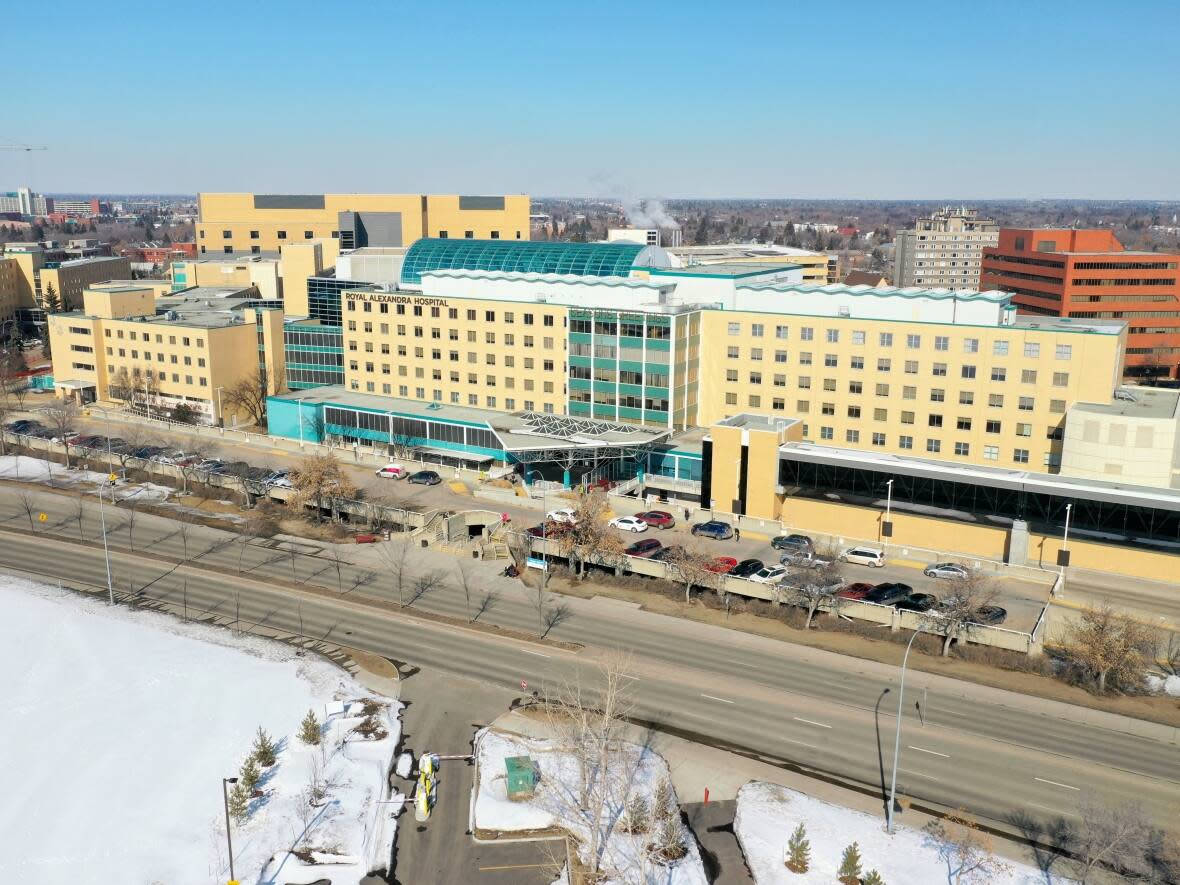 An aerial view of the Royal Alexandra Hospital in Edmonton (David Bajer/CBC - image credit)