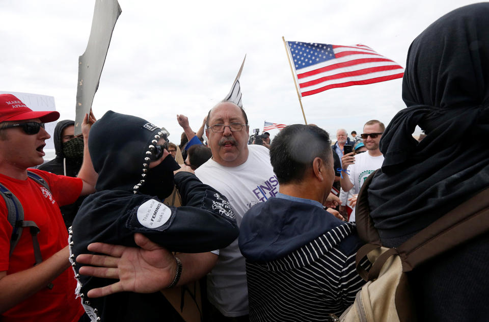 Violence erupts at pro-Trump rally on California beach