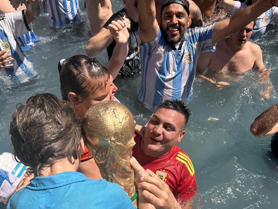 People celebrating after Argentina won the World Cup