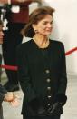 <p>Jacquline Onassis Kennedy attends the rededication for the John F. Kennedy President Library and Museum in Boston. Shortly after this photograph was taken, she was diagnosed with non-Hodgkin lymphoma. She died the following year, on May 19, 1994, at the age of 64.</p>