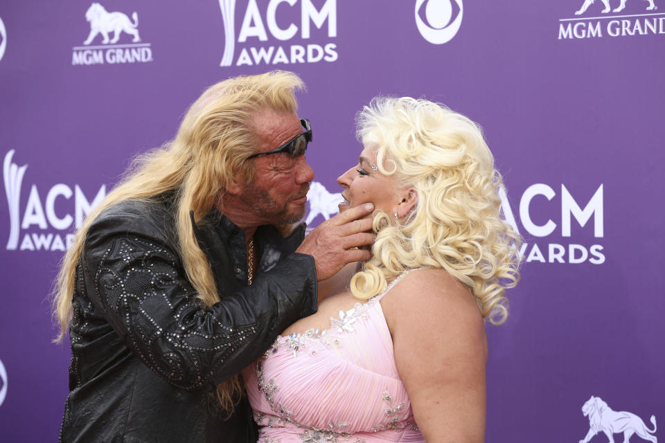 ***FILE PHOTO*** Beth Chapman, wife of Dog The Bounty Hunter, loses battle against throat cancer at the age of 51. . LAS VEGAS, NV - April 7: Duane and Beth Chapman pictured at 48th Annual Academy of Country Music Awards ACM Awards at MGM Grand on April 7, 2013 in Las Vegas, Nevada. © Kabik/ Starlitepics/MediaPunch Inc. /IPX