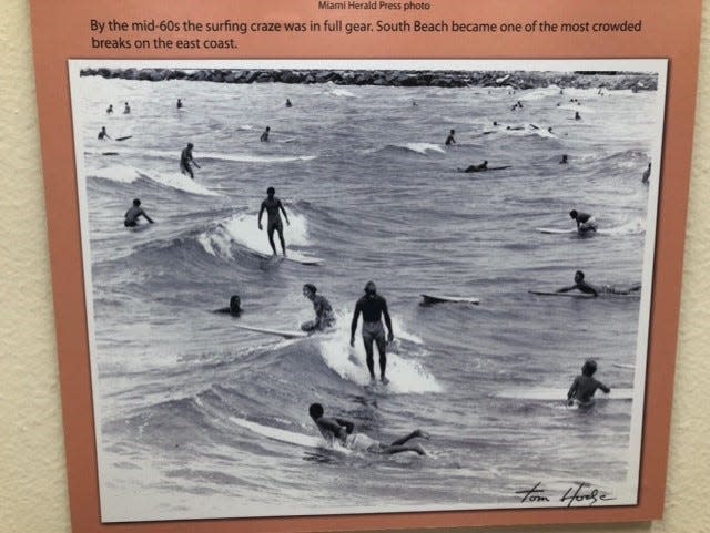 This photo of surfers at South Beach, between the pier and the port jetty, shows how popular the sport was in the mid-‘60s. The “Surfing Miami” exhibit at the Florida Surf Museum in Cocoa Beach is on display through March with a grand opening celebration from 7-9 p.m. on Dec. 11.